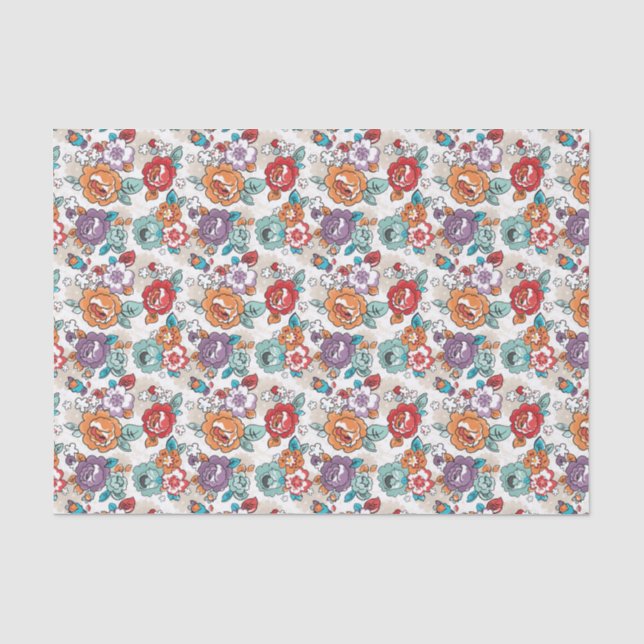 Blumenmuster 5 der abstrakten Eleganz Seidenpapier (Vorderseite)