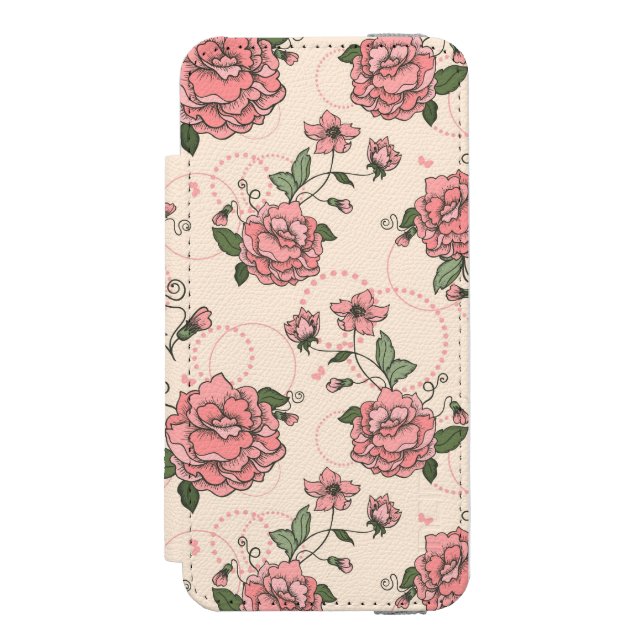Blumenmuster 5 incipio iPhone Geldbeutel-Hülle (Folio Vorderseite)