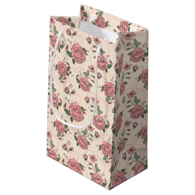 Blumenmuster 5 kleine geschenktüte (Rückseite Schrägansicht)