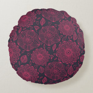 Blumenmuster 5 rundes kissen