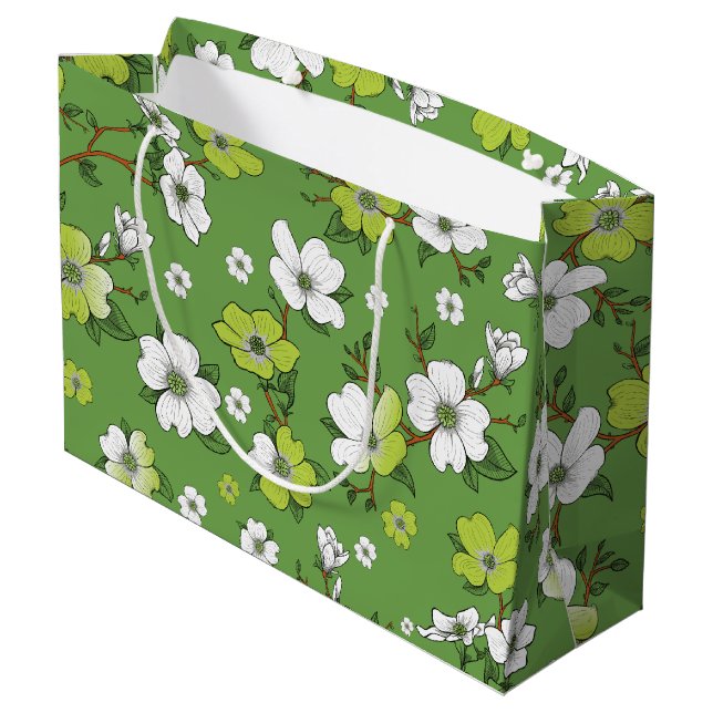 Blumenmuster 6 große geschenktüte (Rückseite Schrägansicht)
