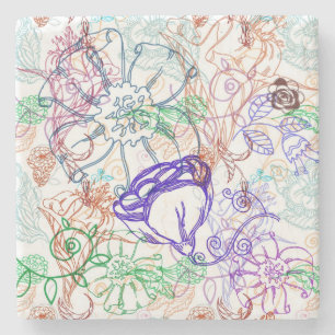Blumenmuster 6 steinuntersetzer