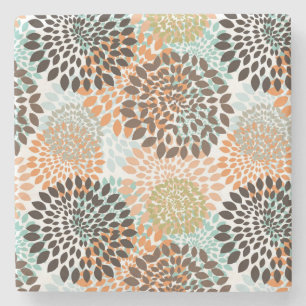 Blumenmuster 8 steinuntersetzer