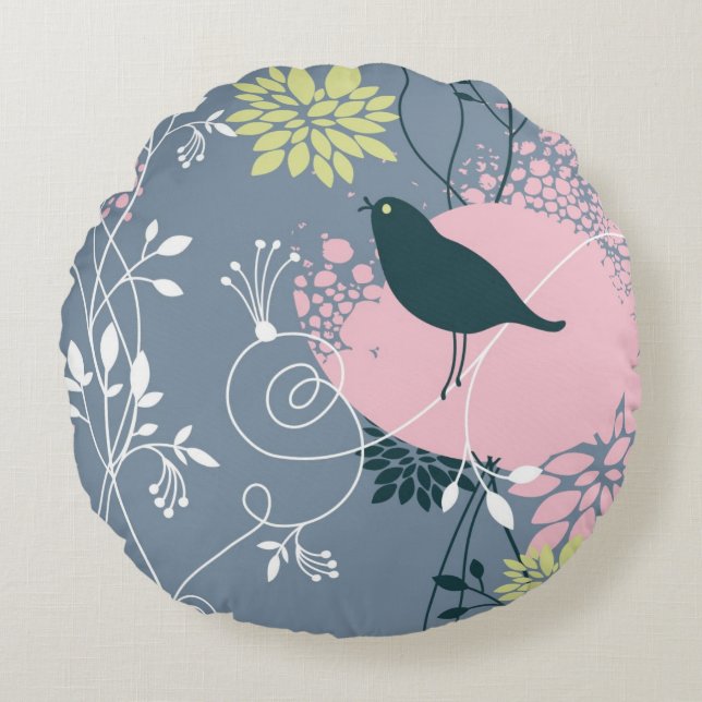 Blumenmuster 9 rundes kissen (Vorderseite)