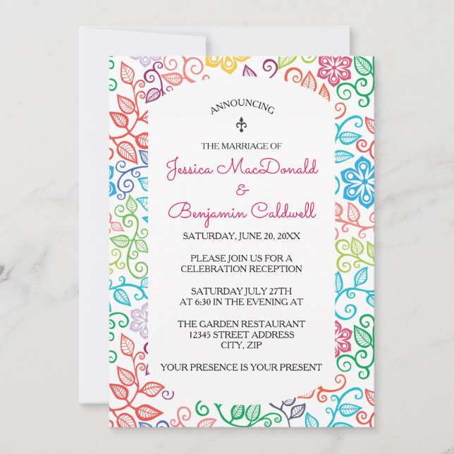 Blumenmuster - Ankündigung von Mariage (Vorderseite)