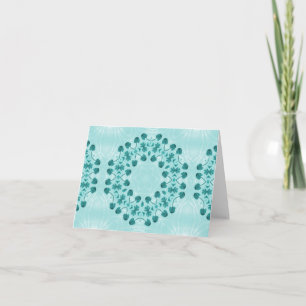 Blumenmuster, Aquamarin blau Dankeskarte