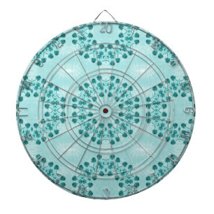 Blumenmuster, Aquamarin blau Dartscheibe