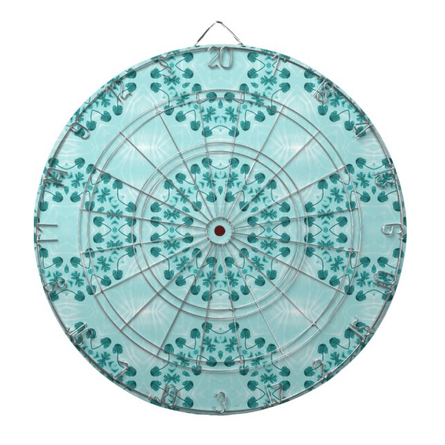 Blumenmuster, Aquamarin blau Dartscheibe (vorne)