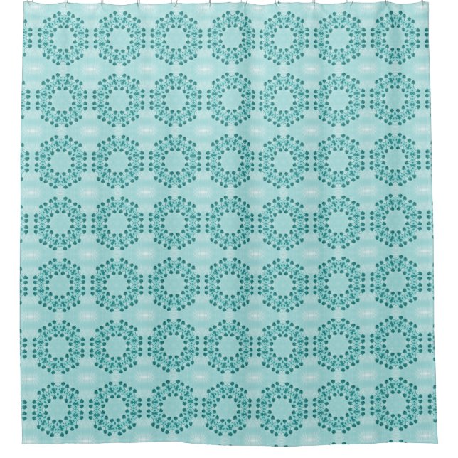 Blumenmuster, Aquamarin blau Duschvorhang (Vorderseite)