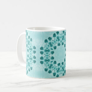 Blumenmuster, Aquamarin blau Kaffeetasse