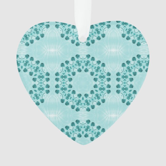 Blumenmuster, Aquamarin blau Ornament (Vorderseite)