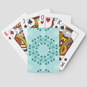 Blumenmuster, Aquamarin blau Spielkarten