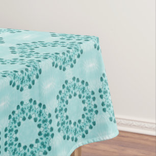 Blumenmuster, Aquamarin blau Tischdecke