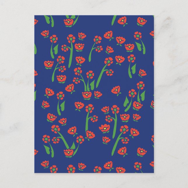Blumenmuster Art Deco Postkarte (Vorderseite)