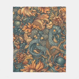 Blumenmuster Art Print - Naturdekor Fleecedecke