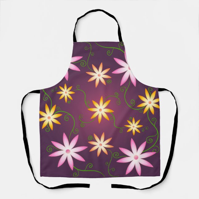Blumenmuster auf allen Druckseiten Schürze (Vorderseite)