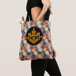 Blumenmuster auf dem gesamten Stoff Tasche