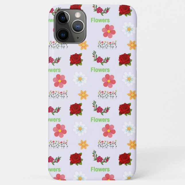 Blumenmuster auf Grau Case-Mate iPhone Hülle (Rückseite)