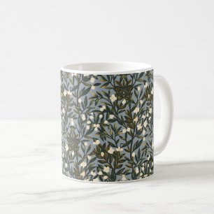 Blumenmuster auf staubgrauem Hintergrund Kaffeetasse