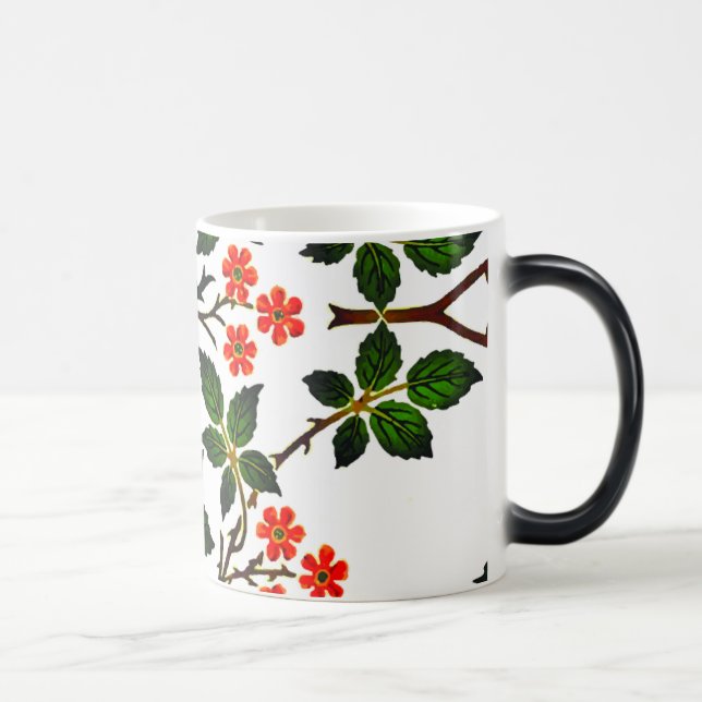 Blumenmuster aus dem 19. Jahrhundert Foliage Green Verwandlungstasse (Rechts)