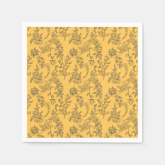 Blumenmuster aus gelbem Französisch Serviette (Vorderseite)
