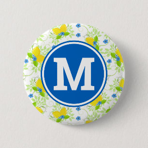 Blumenmuster aus weißem und gelbem Lemon Button