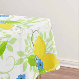 Blumenmuster aus weißem und gelbem Lemon Tischdecke