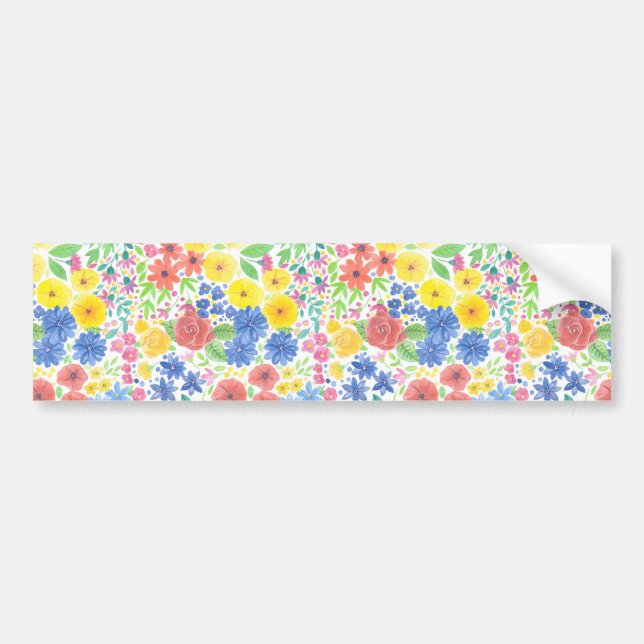 Blumenmuster Autoaufkleber (Vorne)