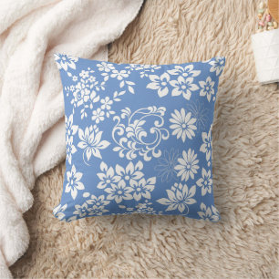 Blumenmuster.b L Blau BG Kissen