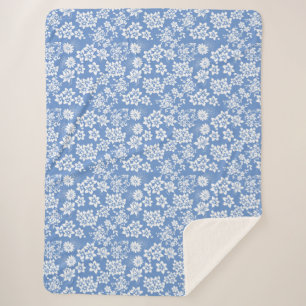 Blumenmuster.b L Blau BG Sherpadecke