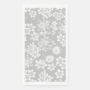 Blumenmuster.b L Grau BG Serviette