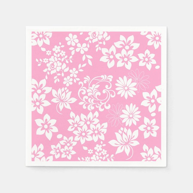 Blumenmuster.b L Pink BG Serviette (Vorderseite)