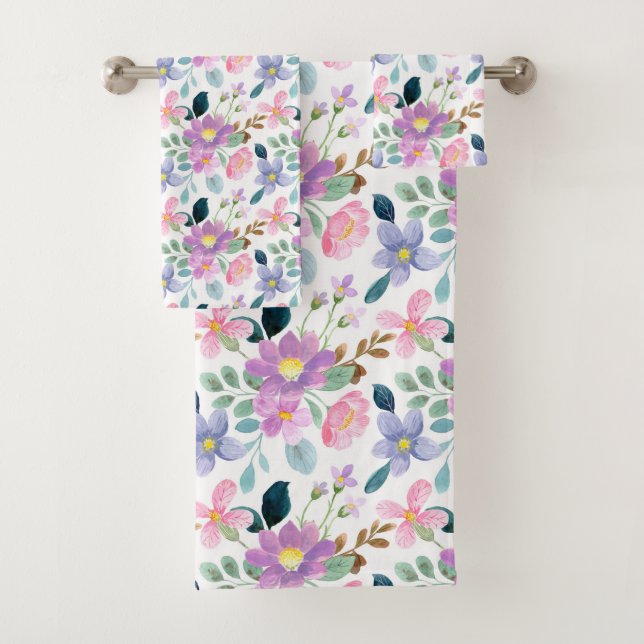 Blumenmuster Badhandtuch Set (Insitu)