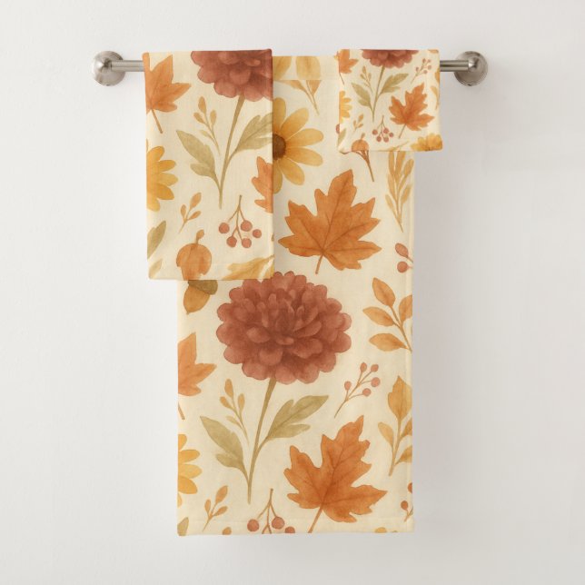 Blumenmuster Badhandtuch Set (Insitu)