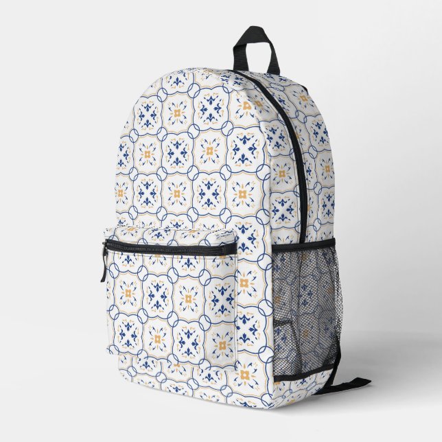 Blumenmuster Bedruckter Rucksack (Rückseitige Ecke Rechts)