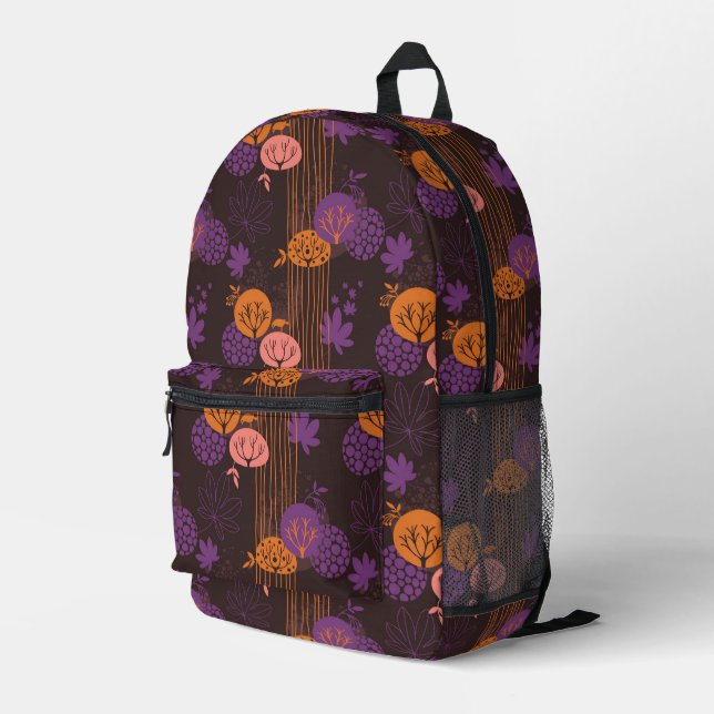 Blumenmuster Bedruckter Rucksack (Rückseitige Ecke Rechts)