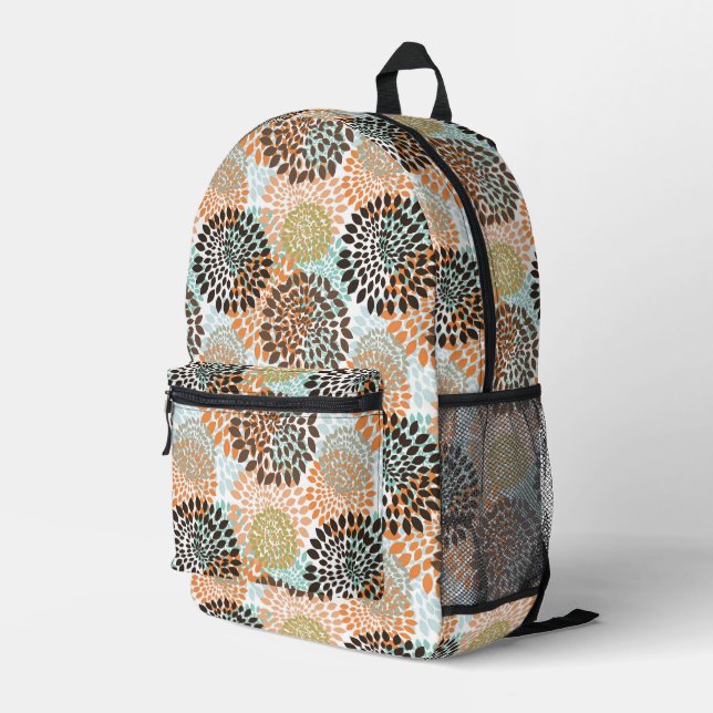 Blumenmuster Bedruckter Rucksack (Rückseitige Ecke Rechts)