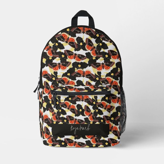 Blumenmuster Bedruckter Rucksack (Vorderseite)