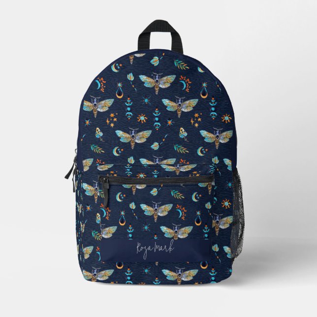Blumenmuster Bedruckter Rucksack (Vorderseite)