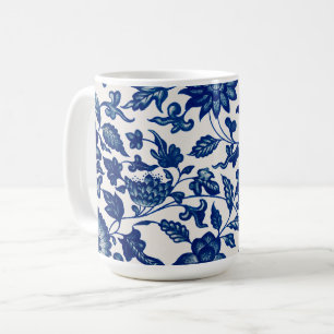 Blumenmuster Blau Kaffeetasse