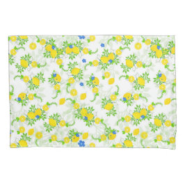 Blumenmuster Blau und Gelb Lemons Blumenmuster Kissenbezug