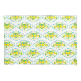 Blumenmuster Blau und Gelb Lemons Blumenmuster Kissenbezug