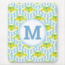 Blumenmuster Blau und Gelb Lemons Blumenmuster