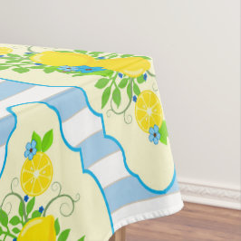 Blumenmuster Blau und Gelb Lemons Blumenmuster Tischdecke