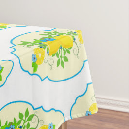 Blumenmuster Blau und Gelb Lemons Blumenmuster Tischdecke