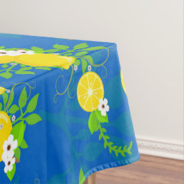 Blumenmuster Blau und Gelb Lemons Blumenmuster Tischdecke