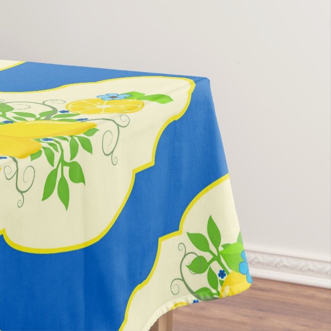 Blumenmuster Blau und Gelb Lemons Blumenmuster Tischdecke (Beispiel)