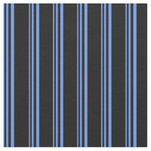 Blumenmuster Blau und Schwarze Streifen/Linien Mus Stoff