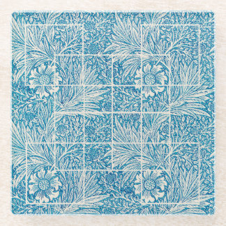 Blumenmuster Blau und Weiß Glasuntersetzer