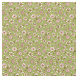 Blumenmuster-Blume im grünen Hintergrund Stoff